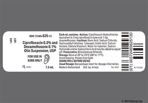 Ciprofloxacin + Dexamethasone product photo